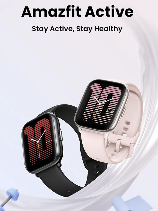Amazfit Active Smart Wacth With 100 Plus Watch Faces, Long Lasting Battery 14 Days Typical Usage, 120 Plus Sports Modes & Smart Notifications  - Pink