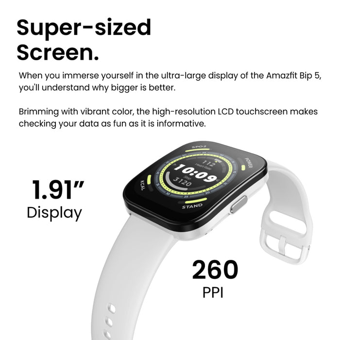 Amazfit Bip 5 Smart Watch With 1.91 Screen - White