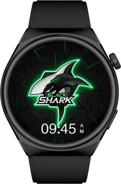 ساعة Black Shark S1 مع شاشة مقاس 1.43 بوصة، عمر بطارية يصل إلى 10 أيام، متتبع اللياقة البدنية، معدل ضربات القلب، مراقبة النوم والأكسجين في الدم وأكثر من 100 رياضة - أسود