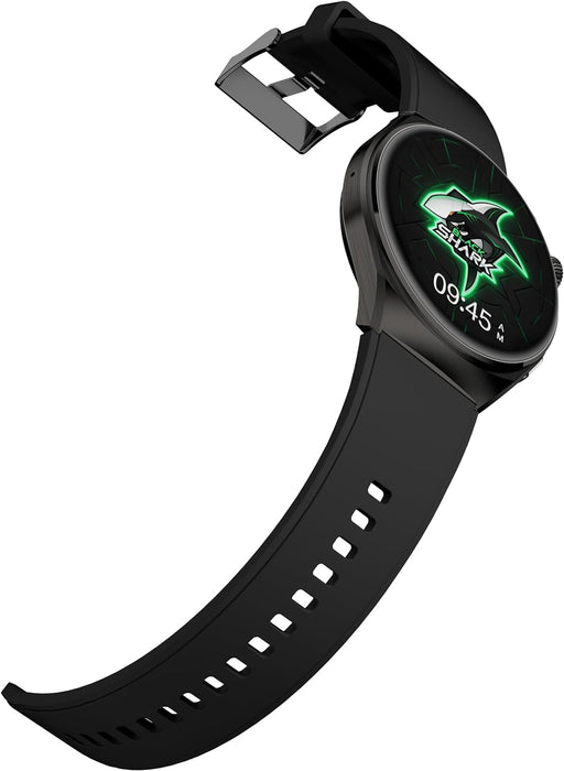 ساعة Black Shark S1 مع شاشة مقاس 1.43 بوصة، عمر بطارية يصل إلى 10 أيام، متتبع اللياقة البدنية، معدل ضربات القلب، مراقبة النوم والأكسجين في الدم وأكثر من 100 رياضة - أسود