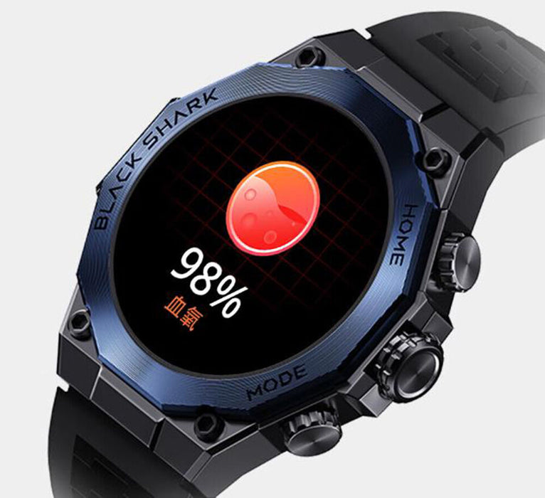 ساعة ذكية Black Shark Watch S1 Pro مع شاشة AMOLED مقاس 1.43 بوصة، وعمر البطارية 15 يومًا، وأكثر من 100 وضع رياضي، ومراقبة الصحة ومقاومة الماء - أزرق
