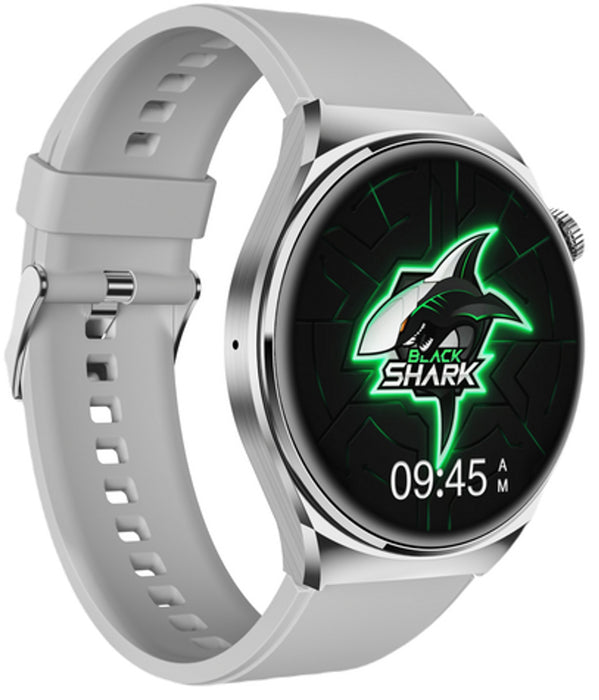 ساعة بلاك شارك S1 مع شاشة مقاس 1.43 بوصة، عمر بطارية 10 أيام، متتبع اللياقة البدنية، معدل ضربات القلب، مراقبة النوم والأكسجين في الدم وأكثر من 100 رياضة - فضي