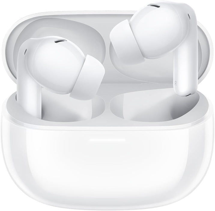 سماعات أذن لاسلكية Redmi Buds 5 Pro مع خاصية إلغاء الضوضاء النشطة، ومقاومة الغبار والماء، ووقت تشغيل يصل إلى 38 ساعة، وملاءمة آمنة للتمرينات والسفر - أبيض