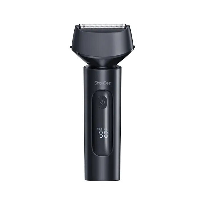 SHOWSEE Duplex Shaver F602 Wet & Dry Electric Shaver, IPX7 Waterproof, 3 Blade Head,Dual Rotary Shaving System, Built In Trimmer & Long Battery - Grey