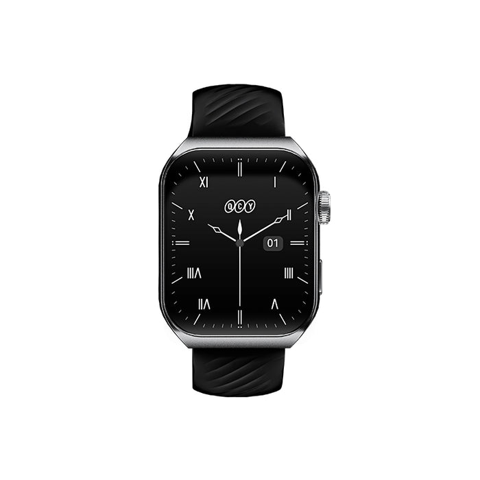 QCY Smart Sports Watch GS2 With 1.96 AMOLED Screen Display, 100 Plus Watch Faces, Call and Playback Via Bluetooth, Health and Sports Tracking - Black
