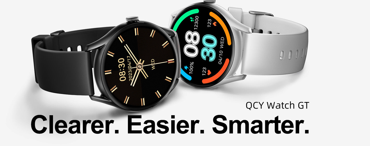 QCY Watch GT Smart Watch With Retina AMOLED HD Display - Black