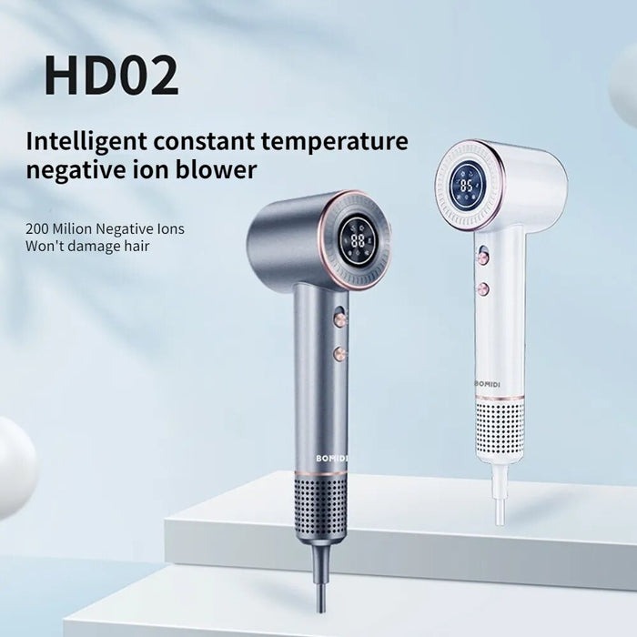 Bomidi HD02 High Speed Hair Dryer With 200 Million Negative Ion - White