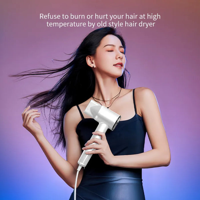 High Speed Hair Dryer HD04 With Intelligent Thermostat, High-Speed Motor, Negative Ions, Low Noise Operation and Hot and Cold Circulation - Pink