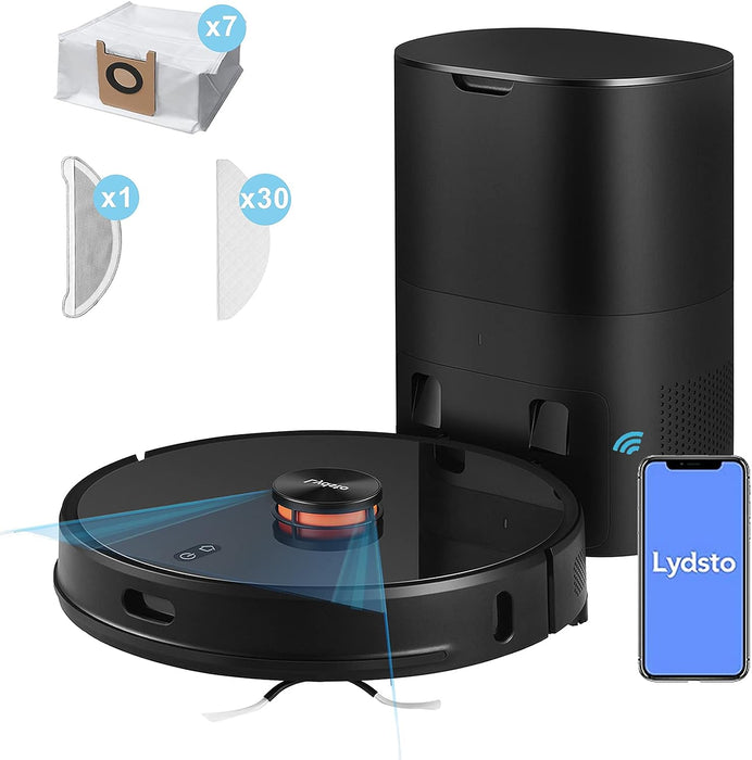 Lydsto Smart Robot Vacuum R1 مع تفريغ ذاتي وشحن تلقائي - أسود