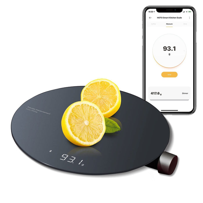HOTO Smart Kitchen Scale QWCFC001 Stylish Bluetooth Kitchen Scale - Black
