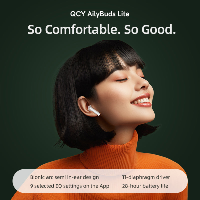 QCY T29 Ailybuds Lite Truly Wireless Earbuds With Bionic Arc Design - White