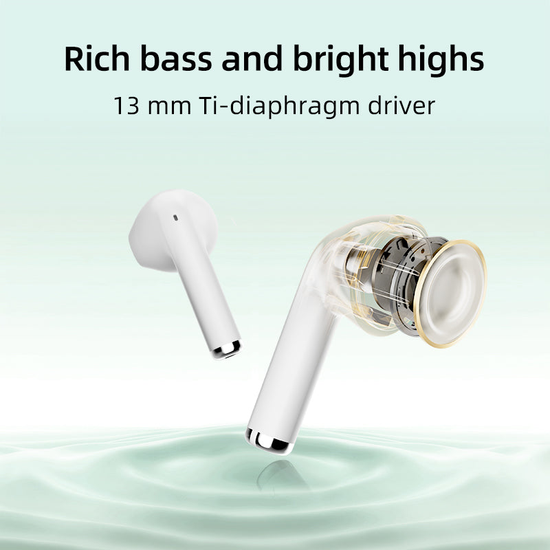 سماعات أذن لاسلكية QCY T29 Ailybuds Lite مع تصميم Bionic Arc - أبيض
