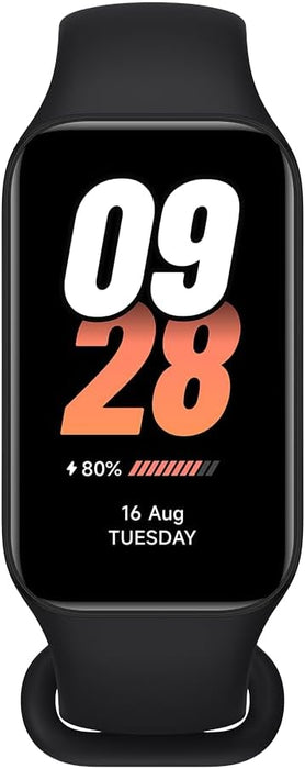 سوار Xiaomi الذكي 8 Active مع شاشة TFT LCD مقاس 1.47 بوصة، وعمر البطارية 14 يومًا، ومقاومة الماء حتى 5 ATM، و50 وضعًا رياضيًا ومراقبة معدل ضربات القلب - أسود