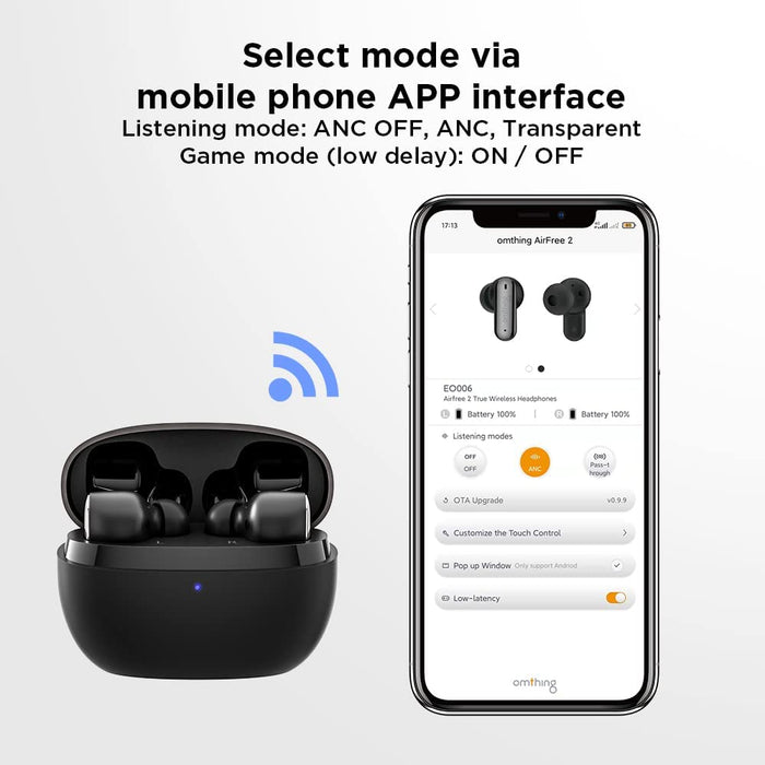 1MORE Omthing EO006 AirFree Pods 2 - أسود