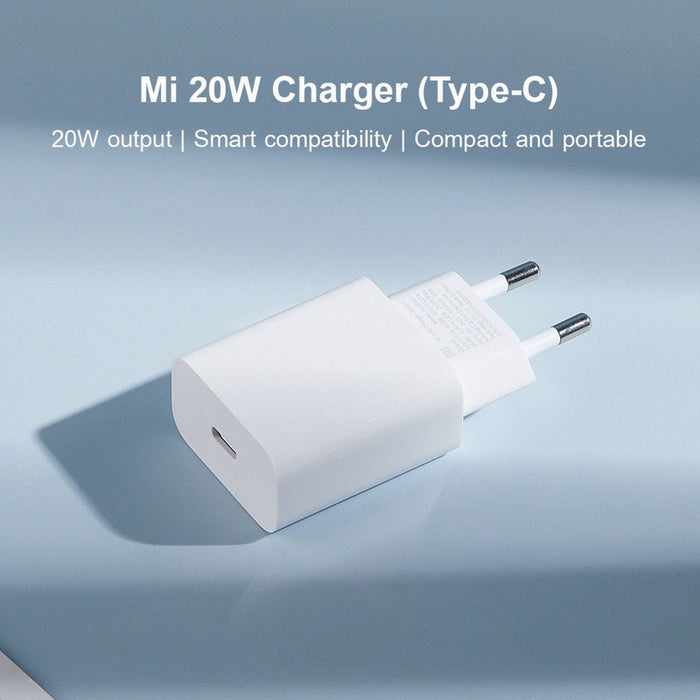 Xiaomi Mi 20W Chargeur Adaptateur secteur à charge rapide avec port USB Type-C Prise UE - Blanc