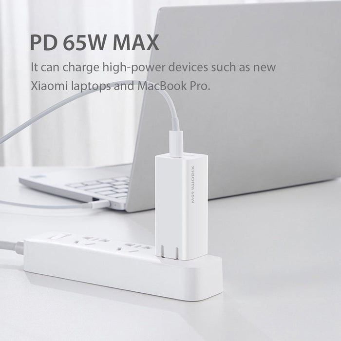 Xiaomi 65W GaN Charger 1A1C Fast Charging Adapter - White