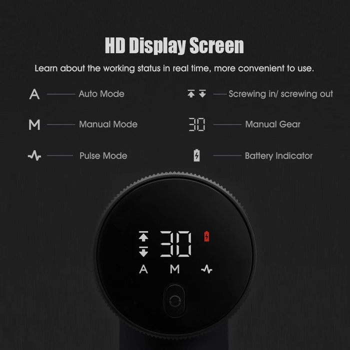 Xiaomi 12V Max perceuse sans fil sans brosse vis électrique/perceuse affichage intelligent perceuse portative outils électriques 2000mAh - noir