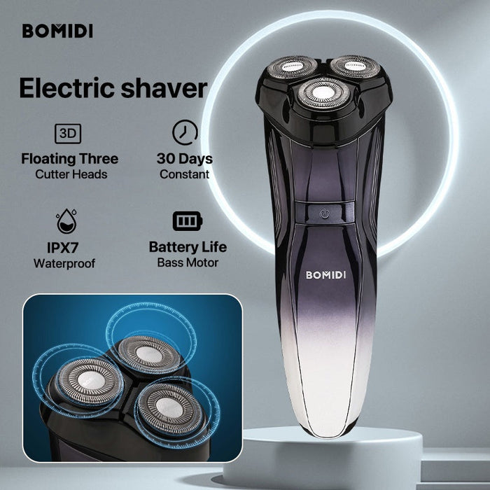 Bomidi M5 电动剃须刀无线胡须修剪器干湿两用 IPX7 防水 - 黑色