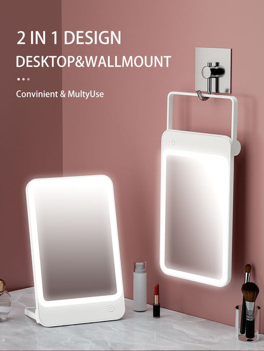 Bomidi R1 Miroir de maquillage LED Miroir lumineux 3 niveaux de luminosité Lumière douce Miroir rechargeable Chargement USB - Blanc