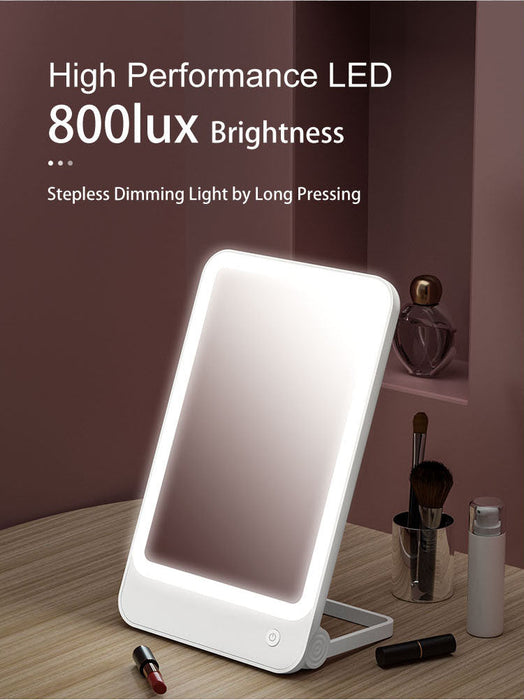 مرآة مكياج بإضاءة LED من بوميدي R1، 3 مستويات سطوع - أبيض
