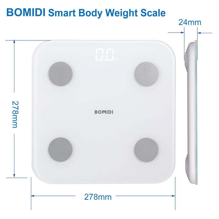 ميزان الوزن الرقمي الذكي من بوميدي S1 - ابيض