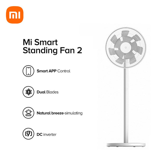 Xiaomi Mi Smart Stand Fan 2 مروحة كهربائية بشفرات مزدوجة - أبيض