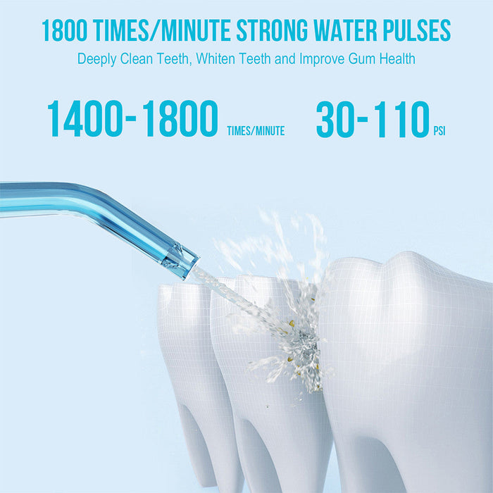 جهاز تنظيف الأسنان بالماء المحمول من بوميدي D3PRO - أبيض/أزرق