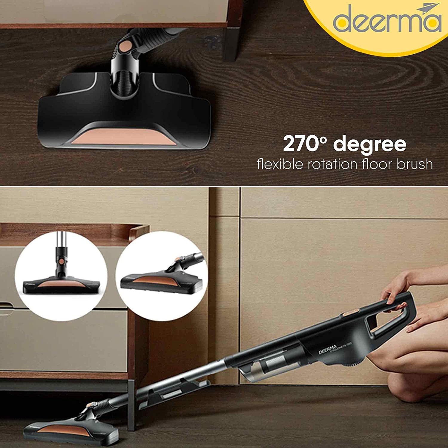 Deerma DX600 2-in-1 Handheld Vacuum Cleaner  - Black