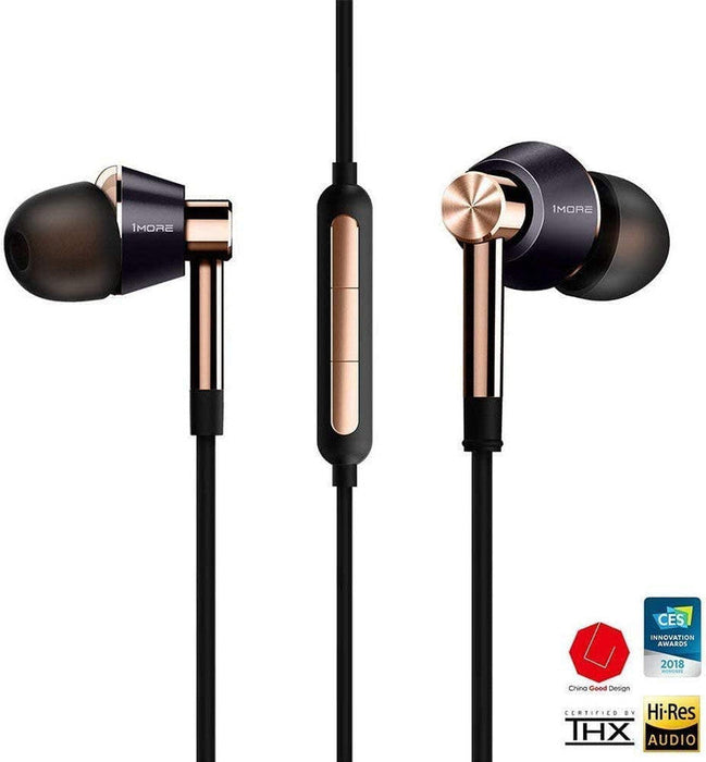 1MORE E1001 Triple Driver In-Ear Headphones - Gold