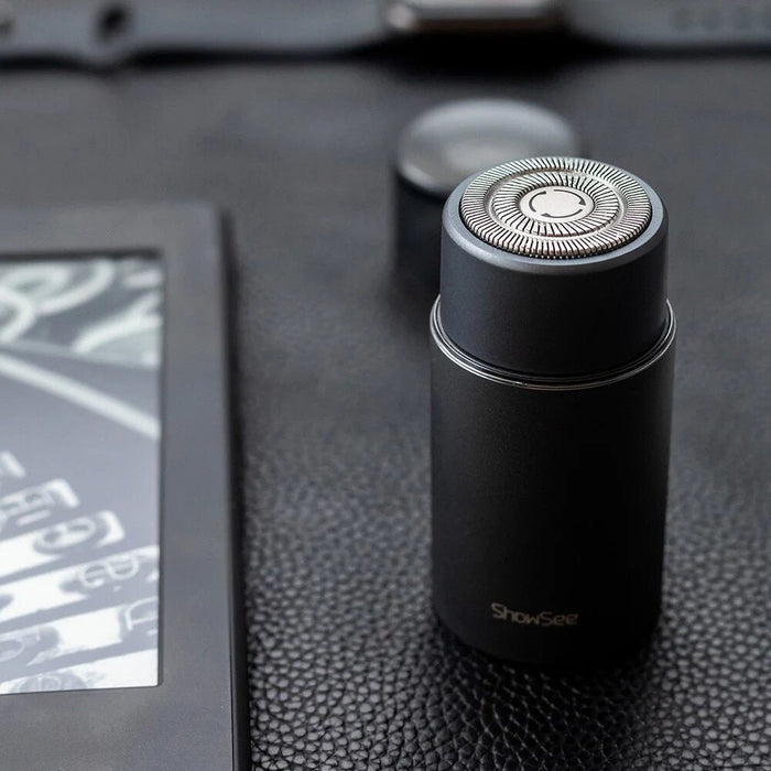 ShowSee F101-GY Mini rasoir électrique portable avec rasoir à capteur intelligent IPX7 Rasoir rechargeable USB Type-C étanche - Noir