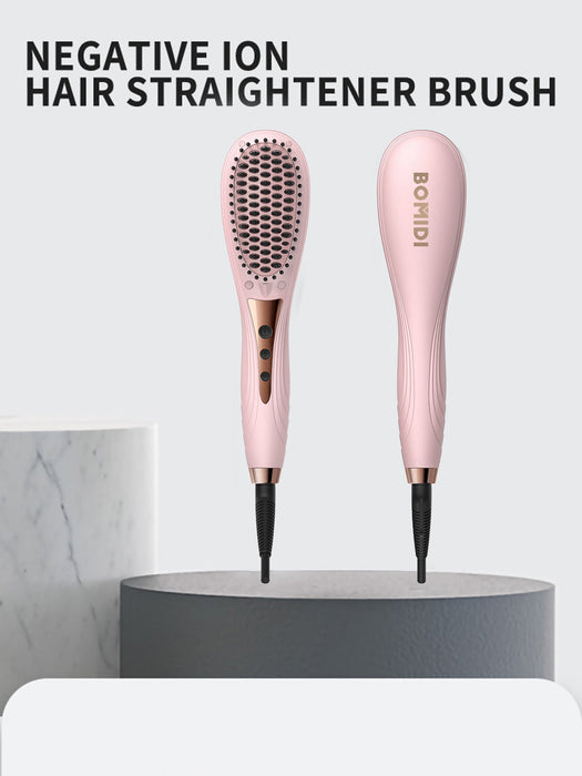 Bomidi HB1 Electric Hair Straightener Brush - Pink