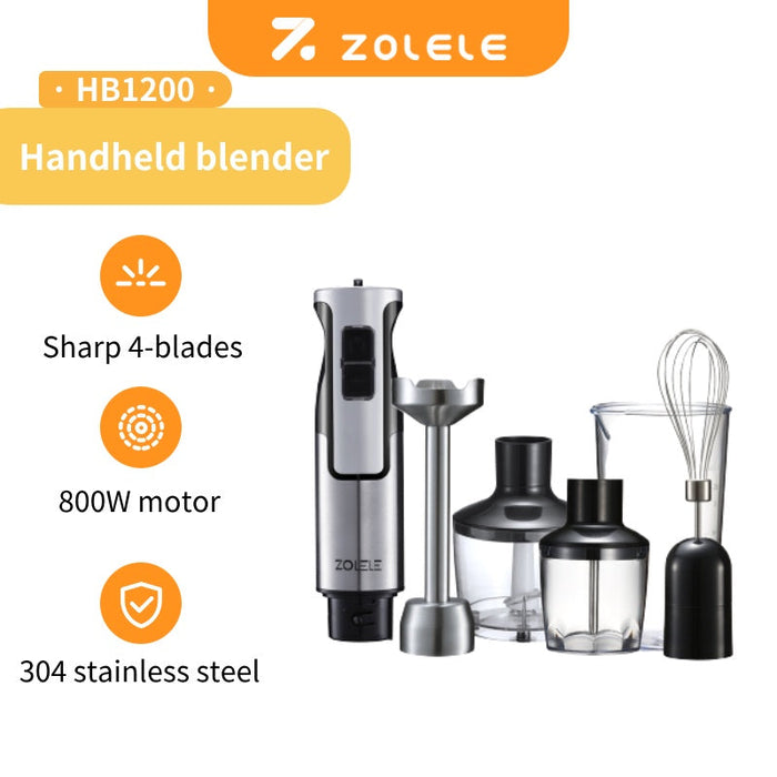 ZOLELE HB1200 4-in-1 Immersion Blender - White