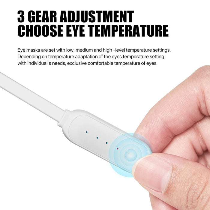 Lydsto Masque pour les yeux à compresse chaude avec régulation de température réglable à 3 niveaux 15 minutes Arrêt automatique Tissu confortable et soyeux Masque pour les yeux apaisant Masque pour les yeux de sommeil Micro-USB - Gris