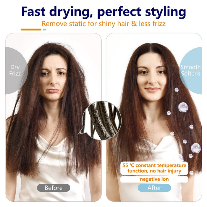 مجفف الشعر بوميدي HD1 بقوة 1800 وات، سريع الجفاف - أبيض