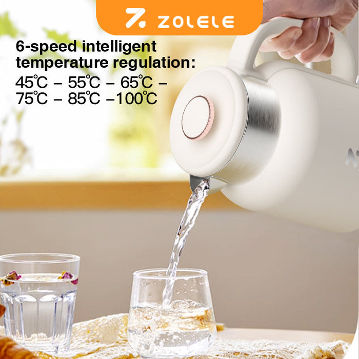 ZOLELE Bouilloire Électrique Intelligente HK152 Sans Fil 1,5L - Blanc