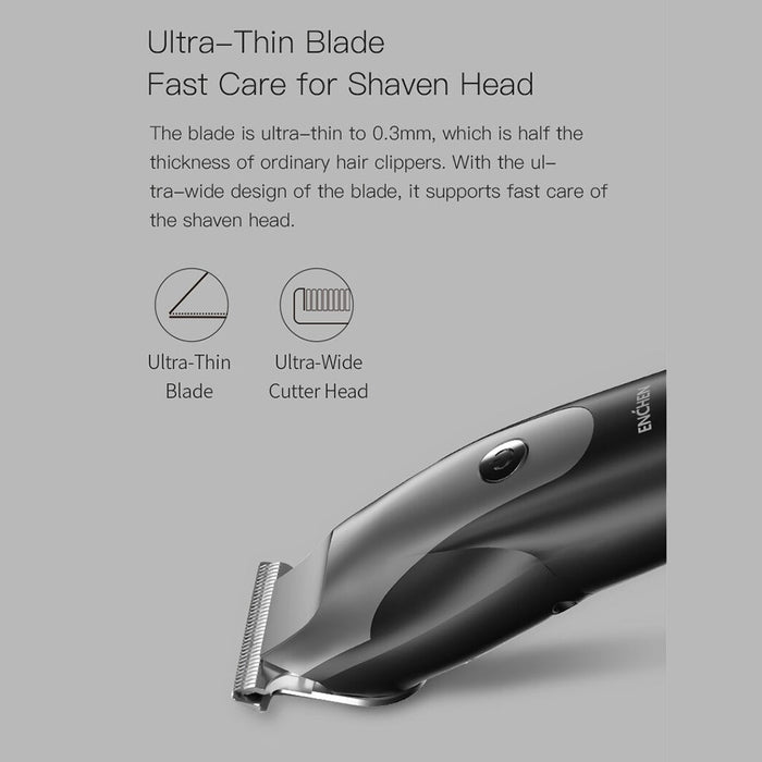 Enchen Humming Bird tondeuse à cheveux électrique tête de coupe en forme de T tondeuse à cheveux à faible bruit alimentation intelligente chargement USB | 7100 tr/min | 10 W haute puissance – Noir