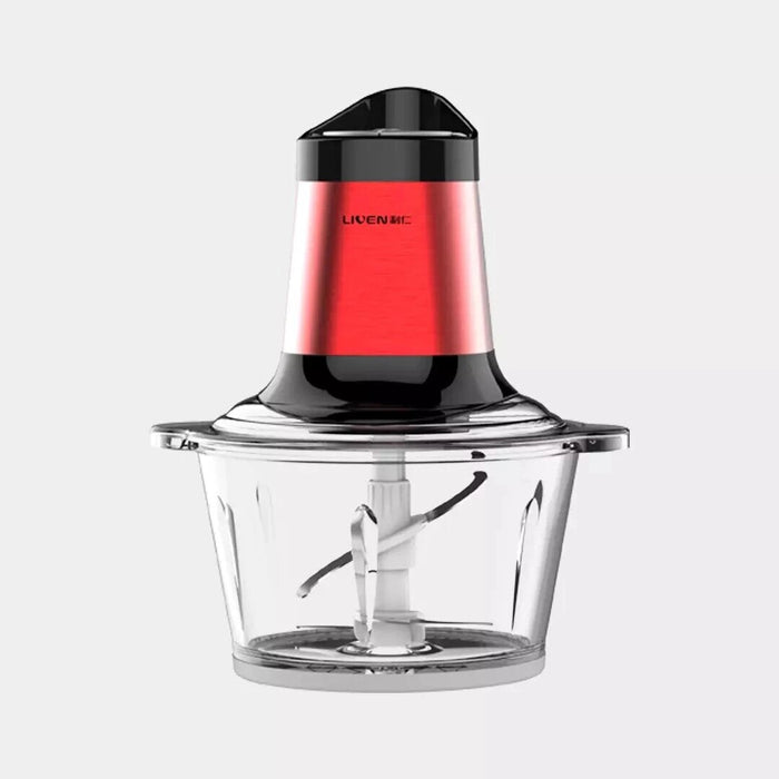 Liven JRJ-GW300 Hachoir à viande électrique Robot culinaire multifonctionnel Capacité 2,5 L Corps de pot en verre transparent 300 W - Rouge
