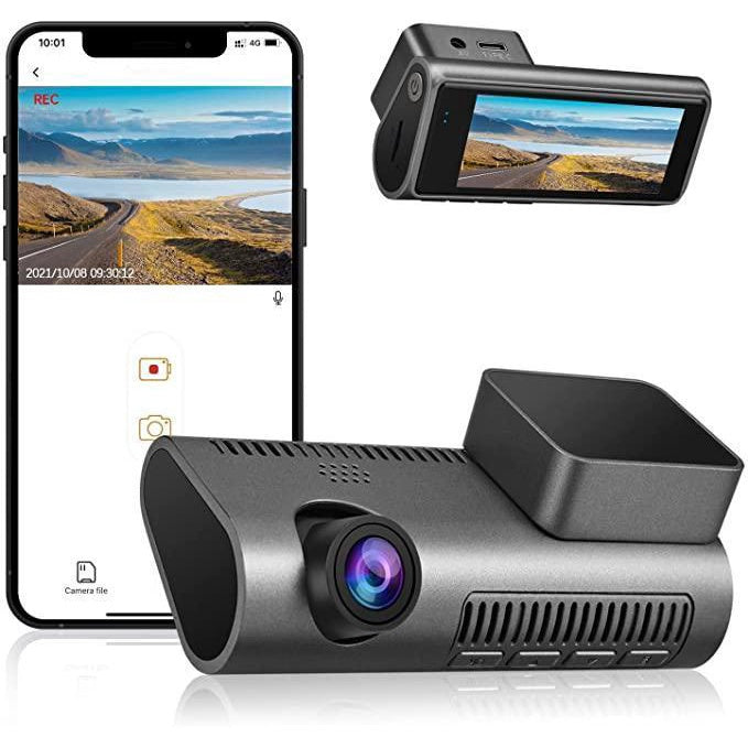 Jiekemi KM500 Smart Dash Cam 4K HD avec capteur de gravité WiFi et GPS intégré Super caméra de vision nocturne - Gris