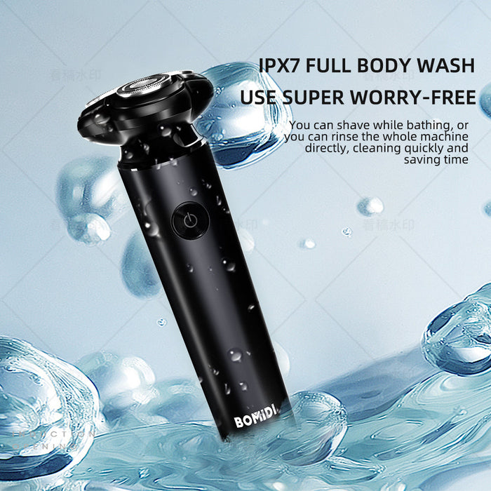 Bomidi M7 Electric Shaver Wet & Dry IPX7 Waterproof Facial Beard Trimmer - Black