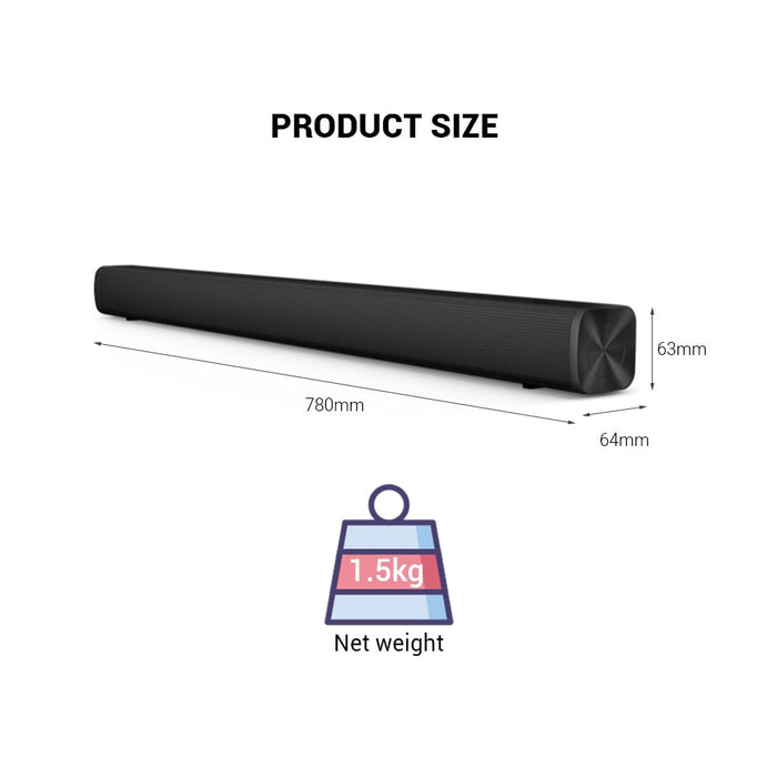 Redmi TV Soundbar Haut-parleur Bluetooth Deep Bass 30W Haut-parleur filaire et sans fil Bluetooth 5.0 / SPDIF / AUX - Noir
