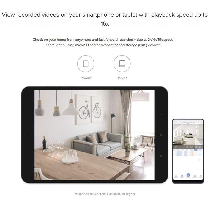 Xiaomi Mi Caméra de sécurité domestique 360 ​​degrés 2K Pro Caméra de sécurité ultra claire Double microphone Appel vocal bidirectionnel Panorama 360 ° Vision nocturne infrarouge Détection de mouvement Bluetooth - Blanc