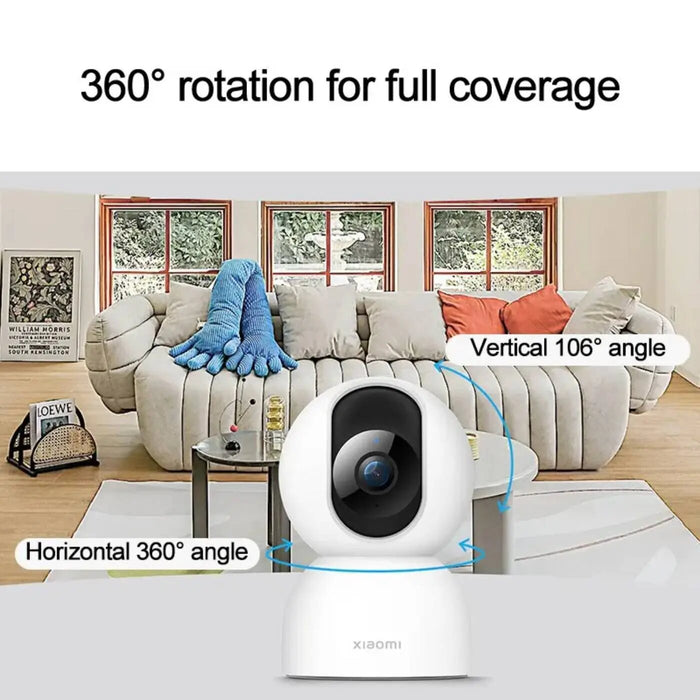 Caméra Mi 360 degrés 1080P Vue panoramique à 360 degrés Contrôle intelligent avec protection vocale complète Vision nocturne infrarouge - Blanc
