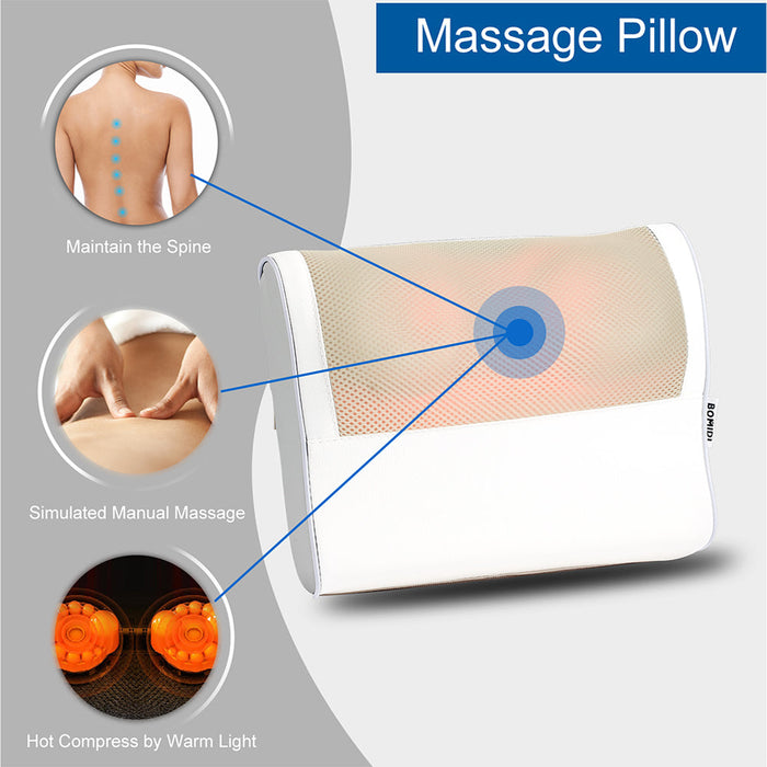 Bomidi MP1 oreiller de Massage masseur de dos multifonctionnel avec compresse chaude masseur à vitesse réglable 24W