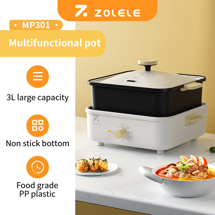 ZOLELE MP301 وعاء الطبخ المنفصل 3 في 1 سعة 3 لتر - أبيض