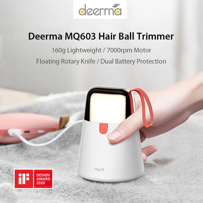 德尔玛 MQ603 二合一便携式电动除毛器 - 白色