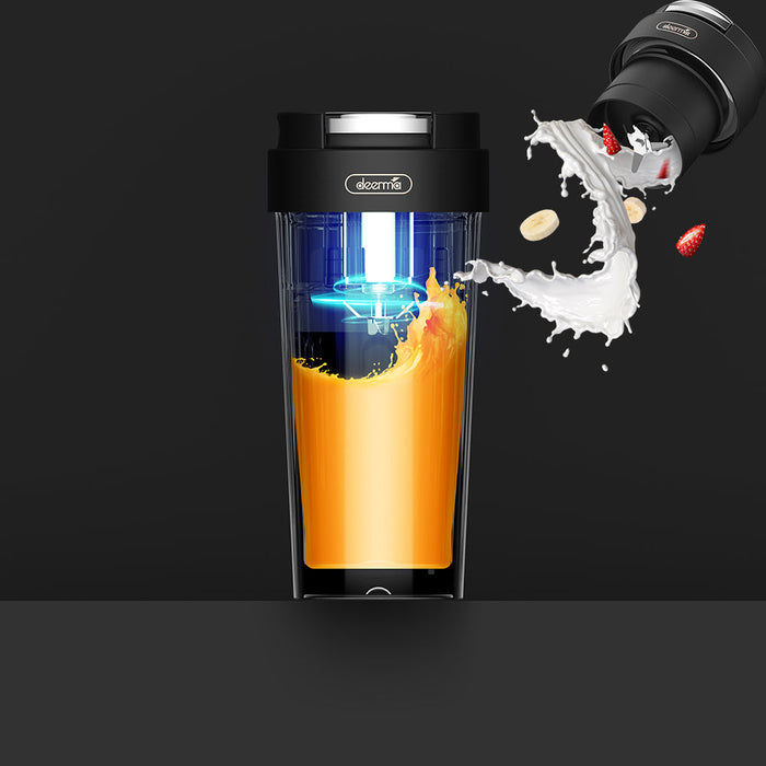 德尔玛NU80双盖搅拌机便携式电动榨汁机-深灰色