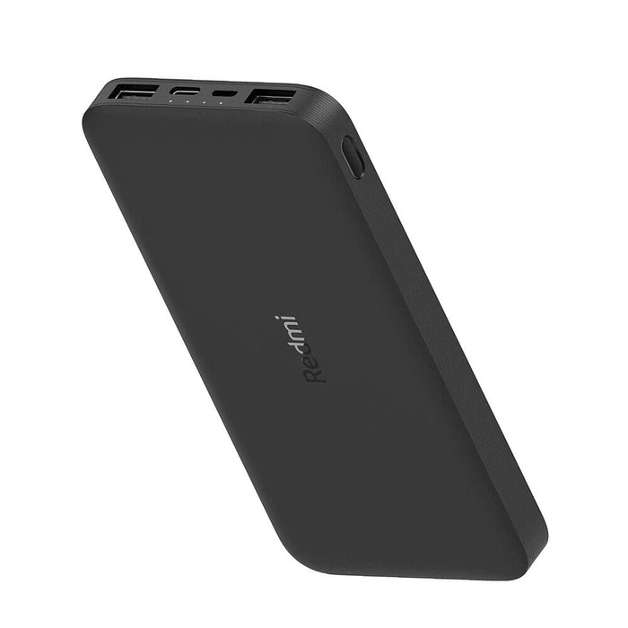 Banque d'alimentation Redmi Slim 10 000 mAh Batterie haute capacité Banque d'alimentation à charge rapide avec double entrée Micro-USB/USB-C Double sortie USB-A 37 Wh Chargeur portable pour smartphones/tablettes - Noir