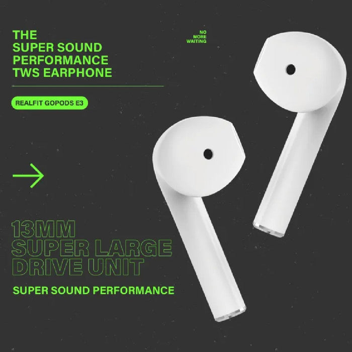 Realfit RT01 GoPods E3 真无线蓝牙耳机 - 白色