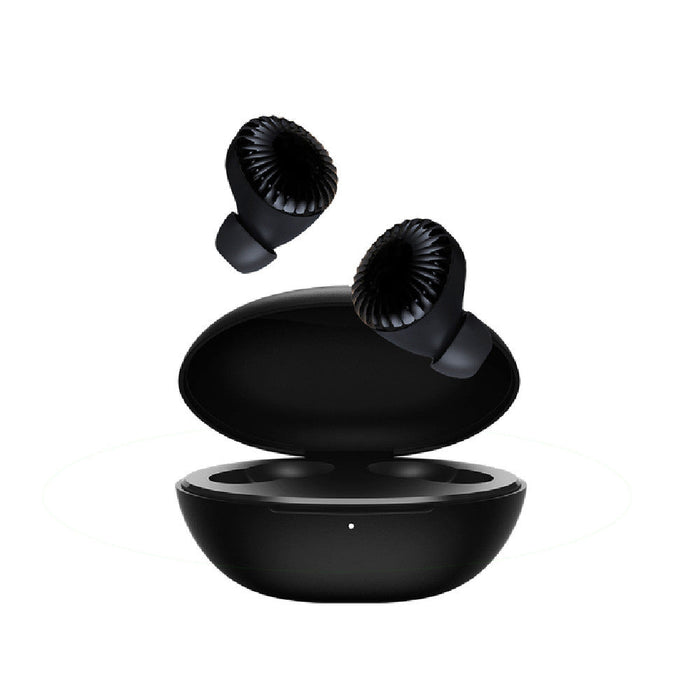 Realfit GoPods E5 TWS Écouteur sans fil 20H Lecture Mini Écouteurs Bluetooth Casque sans fil avec micro Contrôle intelligent IPX4 Résistant à l'eau - Noir