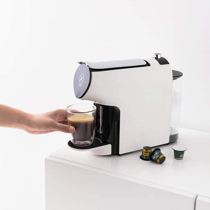 Scishare S1102 Machine à café à capsules intelligente et distributeur d'eau Deux modes de café Espresso et contrôle par application mobile de capsules de café américain - Blanc